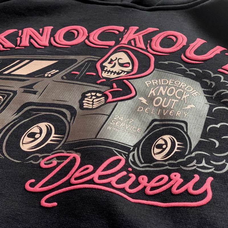 PRIDE OR DIE Knockout delivery hoodie -black